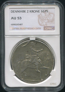 2 кроны 1675 (Дания) (в слабе)