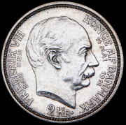 2 кроны 1912 "Смерть Фредерика VIII и вступление на престол Кристиана X" (Дания)