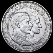 2 кроны 1923 "Серебряная свадьба Кристиана Х и Александры" (Дания)