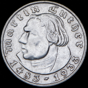2 марки 1933 "450 лет со дня рождения Мартина Лютера" (Германия) F