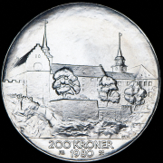 200 крон 1980 "35 лет освобождению" (Норвегия)