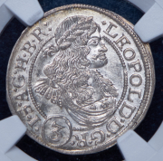 3 крейцера 1670 (Австрия) (в слабе)