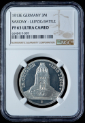 3 марки 1913 "100-летие битвы при Лейпциге" (Саксония) (в слабе)