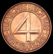 4 пфеннинга 1932 (Германия) А