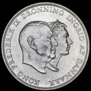 5 крон 1960 "Серебряная свадьба Фредерика IX и Ингрид Шведской" (Дания)