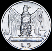 5 лир 1927 (Италия) R