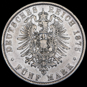 5 марок 1875 (Вюртемберг) F