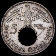 5 марок 1936 (Германия) J