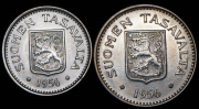 Набор из 2 сер. монет 100, 200 марок 1956 (Финляндия) H