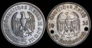 Набор из 2 сер. монет 5 марок 1935 (Германия) А