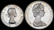 Набор из 2 сер. монет 50 центов, 1 доллар 1964-1965 (Канада)