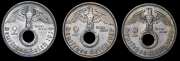 Набор из 3 сер. монет 2 марки 1937-1939 (Германия)