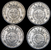 Набор из 4 сер. монет 5 эскудо 1960 (Мозамбик)