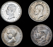 Набор из 4 сер. монет 50 сентимо 1880-1926 (Испания)