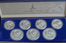 Набор из 7-и сер. монет "Олимпиада-80" (Нац.спорт)