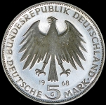 5 марок 1968 "Иоанн Гуттенберг" (ФРГ) G