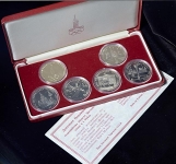 Набор из 6-ти монет "Олимиада-80" в п/у