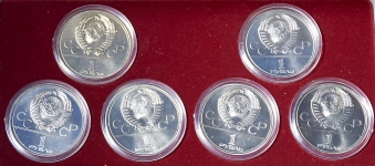 Набор из 6-ти монет "Олимиада-80" в п/у