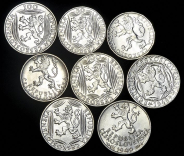 Набор из 8-и серебряных памятных монет 1947-51 (Чехословакия)