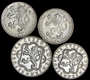 Набор из 4-х серебряных памятных монет 1954-57 (Чехословакия)