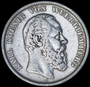 5 марок 1875 (Вюртемберг)