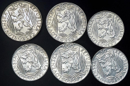 Набор из 6-и серебряных монет 1949 "70 лет со дня рождения Сталина" (Чехословакия)