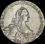 Рубль 1768 ММД-ЕI ("Грубый" портрет, Бит. R1, Иль. 5 руб.)