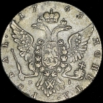 Рубль 1768 ММД-ЕI ("Грубый" портрет, Бит. R1, Иль. 5 руб.)