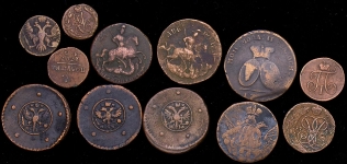 Набор из 12-ти медных монет России XVIII в.