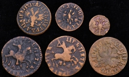 Набор из 6-ти медн. монет (Петр I)
