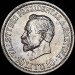 10 лит 1938 "20 лет Республике" (Литва)