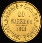 20 марок 1911 (Финляндия) L