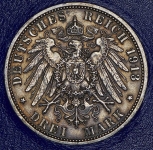 3 марки 1913 (Пруссия) (с сертификатом)