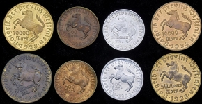 Набор из 8-и нотгельдов (Вестфалия)