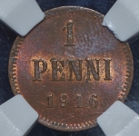1 пенни 1916 (Финляндия) (в слабе)