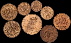 Набор из 8-и медных монет (Великобритания)