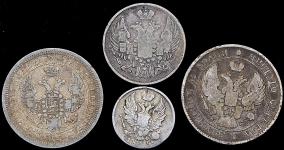 Набор из 4-х сер. монет