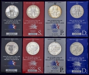Набор из 8-и сер. монет 1 доллар 1983 "Олимпиада-83" (США)