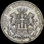 5 марок 1876 (Гамбург) J