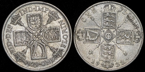 Набор из 2-х флоринов 1922 и 1929 (Великобритания)