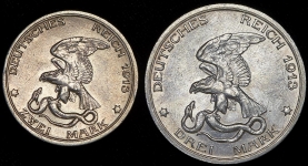 Набор из 2-х монет "100-летие битвы при Лейпциге" (Пруссия)