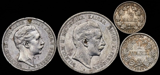 Набор из 4-х сер. монет (Пруссия)