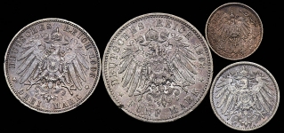 Набор из 4-х сер. монет (Пруссия)