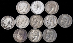 Набор из 11-ти сер. рублей Николая II