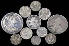 Набор из 11-ти сер. монет