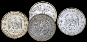 Набор из 4-х монет 5 марок (Германия)