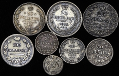 Набор из 8-и сер. монет