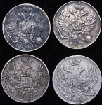 Набор из 4-х 10 копеек 1821-1847
