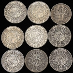 Набор из 9-ти сер. монет (Швеция)