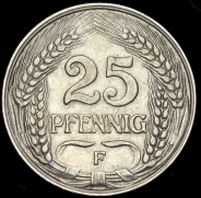 25 пфеннингов 1910 (Германия) F